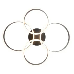 Qazqa plafondlampen navara zwart geïntegreerde led