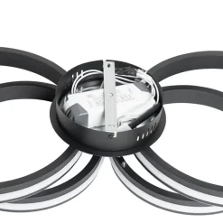 Qazqa plafondlampen navara zwart geïntegreerde led