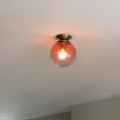 Qazqa plafondlampen pallon roze e27