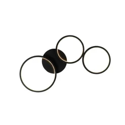 Qazqa plafondlampen pande zwart geïntegreerde led