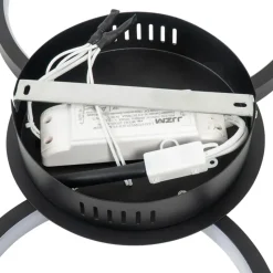 Qazqa plafondlampen pande zwart geïntegreerde led