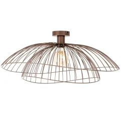 Qazqa plafondlampen pua bruin e27