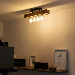 Qazqa plafondlampen reena bruin e27