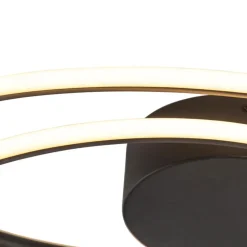 Qazqa plafondlampen rowan zwart geïntegreerde led