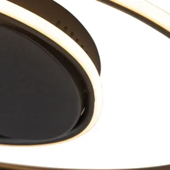 Qazqa plafondlampen rowan zwart geïntegreerde led