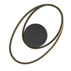 Qazqa plafondlampen rowan zwart geïntegreerde led