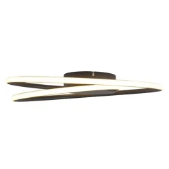 Qazqa plafondlampen rowan zwart geïntegreerde led