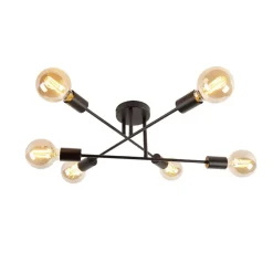 Qazqa plafondlampen sydney zwart e27