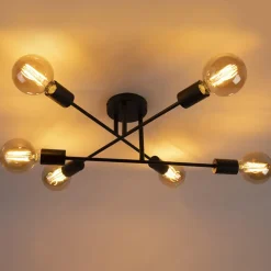 Qazqa plafondlampen sydney zwart e27