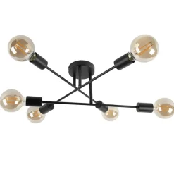 Qazqa plafondlampen sydney zwart e27