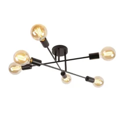 Qazqa plafondlampen sydney zwart e27