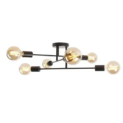 Qazqa plafondlampen sydney zwart e27