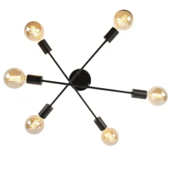 Qazqa plafondlampen sydney zwart e27