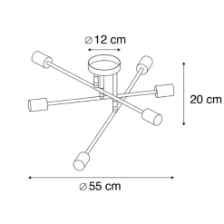 Qazqa plafondlampen sydney goudkleurig e27