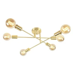 Qazqa plafondlampen sydney goudkleurig e27