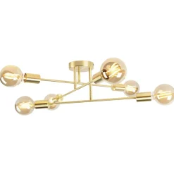 Qazqa plafondlampen sydney goudkleurig e27