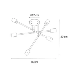 Qazqa plafondlampen sydney bruin e27