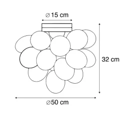 Qazqa plafondlampen uvas zwart g9