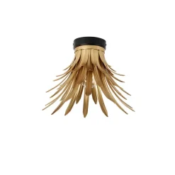 Qazqa plafondlampen wesley goudkleurig e27