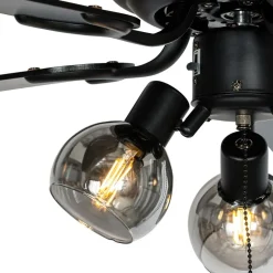 Qazqa plafondventilatoren mistral zwart e14