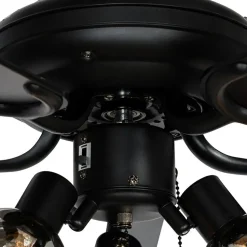 Qazqa plafondventilatoren mistral zwart e14