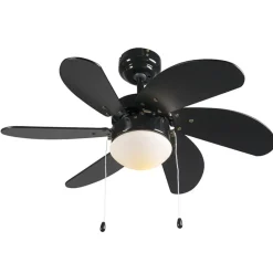 Qazqa plafondventilatoren fresh zwart e14