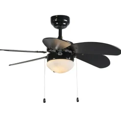 Qazqa plafondventilatoren fresh zwart e14