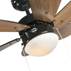 Qazqa plafondventilatoren fresh zwart e14