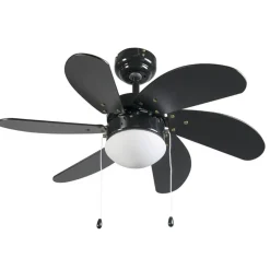 Qazqa plafondventilatoren fresh zwart e14