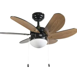 Qazqa plafondventilatoren fresh zwart e14