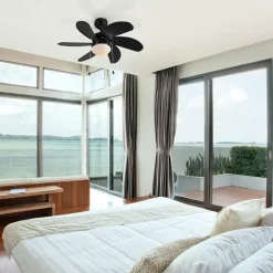 Qazqa plafondventilatoren fresh zwart e14