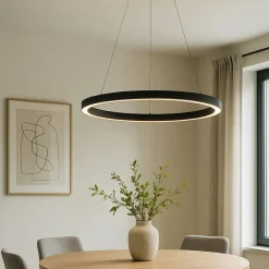 Qazqa professional hanglampen girello zwart geïntegreerde led