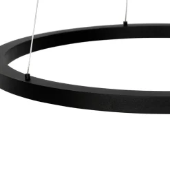 Qazqa professional hanglampen girello zwart geïntegreerde led