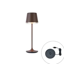 Qazqa professional tafellampen bass bronskleurig geïntegreerde led