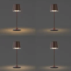 Qazqa professional tafellampen bass bronskleurig geïntegreerde led