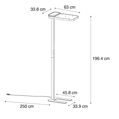 Qazqa professional vloerlampen guzo grijs geïntegreerde led