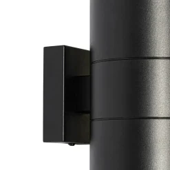 Qazqa professional wandlampen buiten duo zwart gu10
