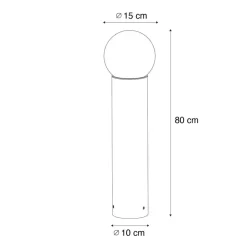 Qazqa staande buitenlampen huma zwart e27