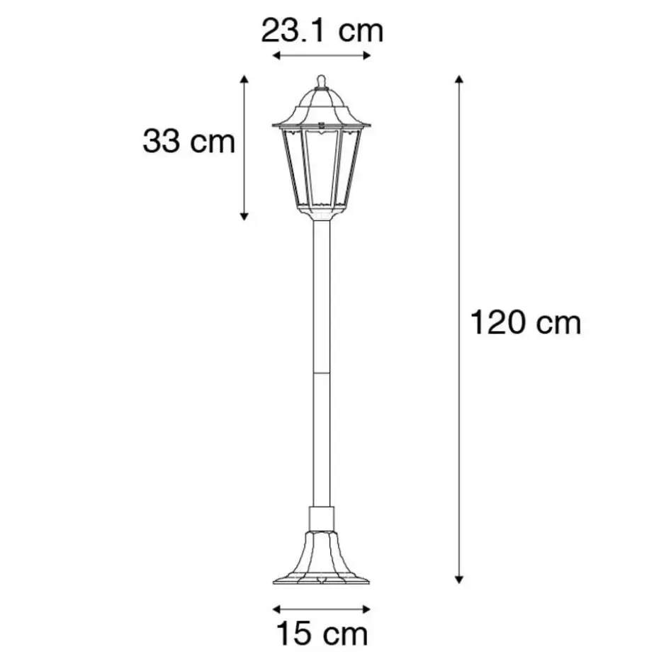 Qazqa staande buitenlampen new orleans zwart e27
