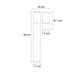 Qazqa staande buitenlampen duo zwart gu10