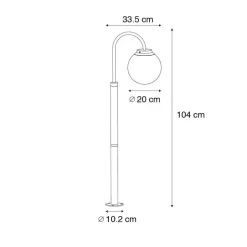 Qazqa staande buitenlampen sfera zwart e27