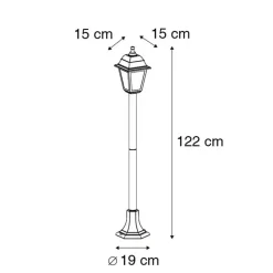 Qazqa staande buitenlampen capital zwart e27