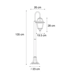 Qazqa staande buitenlampen berta zwart e27
