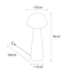 Qazqa staande buitenlampen mushroom zwart e27