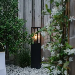 Qazqa staande buitenlampen charlois zwart e27