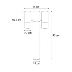 Qazqa staande buitenlampen duo zwart gu10