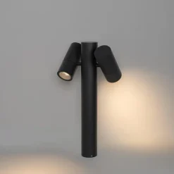 Qazqa staande buitenlampen duo zwart gu10