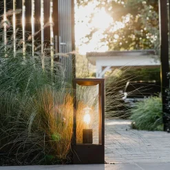 Qazqa staande buitenlampen charlois bronskleurig e27