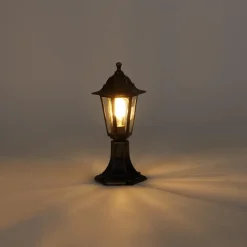 Qazqa staande buitenlampen new haven goudkleurig e27