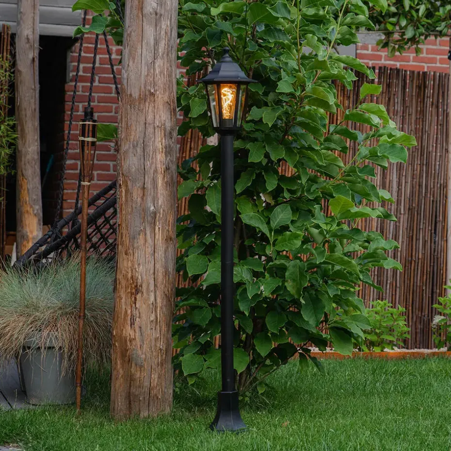 Qazqa staande buitenlampen new haven zwart e27
